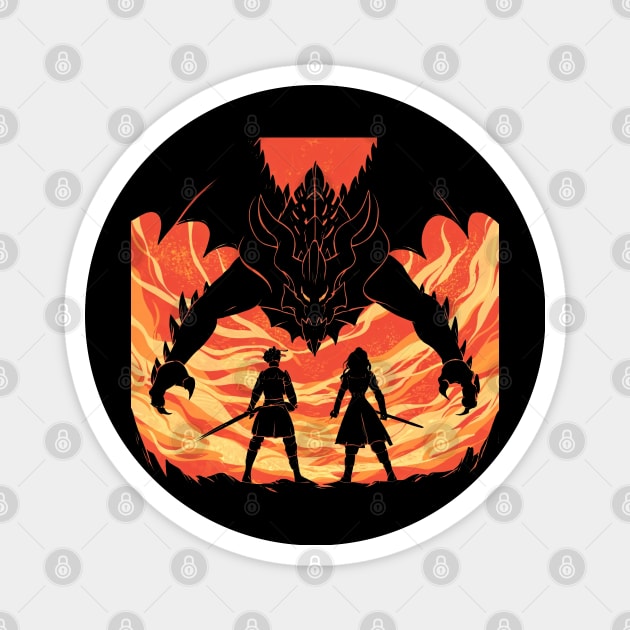 Dragon Slayer Duo, Fighting dragons with you Magnet by SimpliPrinter